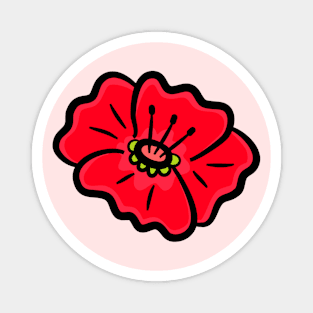 Flower Red Magnet